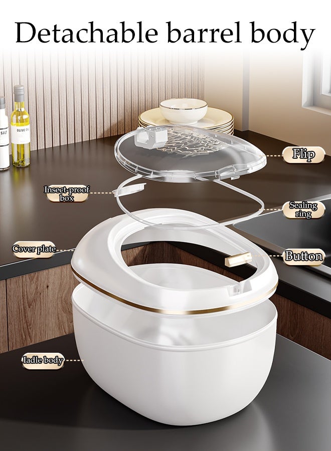 DUNISO Rice Dispenser, Sealing 5KG Rice Containers Storage,Multifunctional Moisture Insect-proof Rice Container, Sealed Household Grain Storage Bucket for Kitchen with Free Measuring Cup ﻿ - Image 4