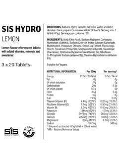 SIS Hydro Electrolyte Tablets - Lemon Electrolyte,Trusted qualtity since 1992 & with vit B6 for reducing fatigue zero sugar, Hydro with added B Vitamins 20X4.5g  - Image 5
