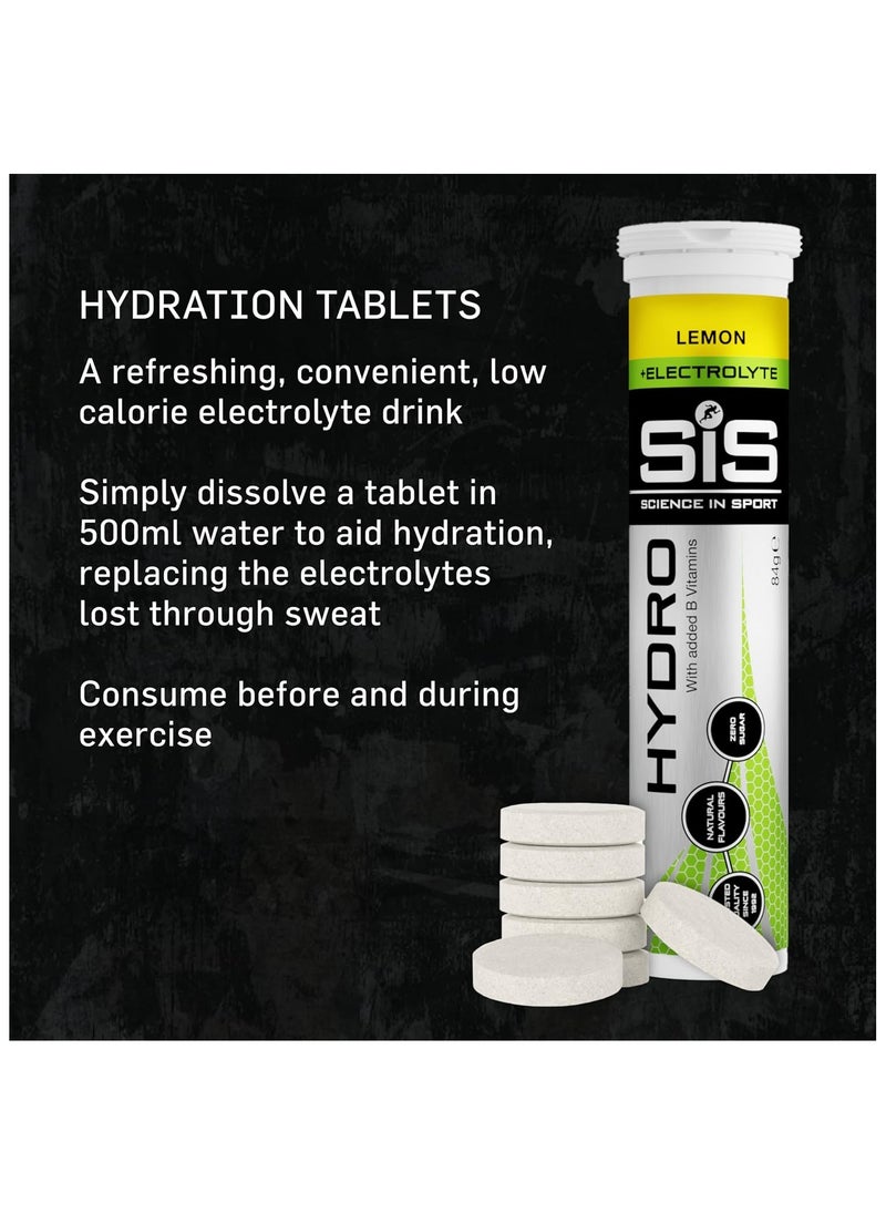 SIS - Hydro Electrolyte Tablets - Lemon Electrolyte,Trusted qualtity since 1992 & with vit B6 for reducing fatigue zero sugar, Hydro with added B Vitamins 20X4.5g - Image 1