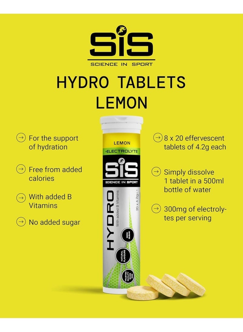 SIS Hydro Electrolyte Tablets | Sugar Free Hydration Tablets | Essential Electrolytes to Reduce Fatigue & Aid Rehydration | Gluten Free | Lemon Flavour | 20 Servings | 1 Pack - Image 3