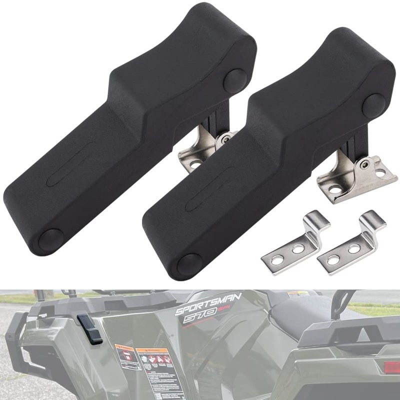 KICRY 2PCS Front Storage Rack Rubber Flexible Draw Compatible with Sportsman 450 570 1000 ETX OEM 7081927 Soft Thermoplastic Elastomer Small Over Center Boat Latch Door Handle Black2pcs - Image 2