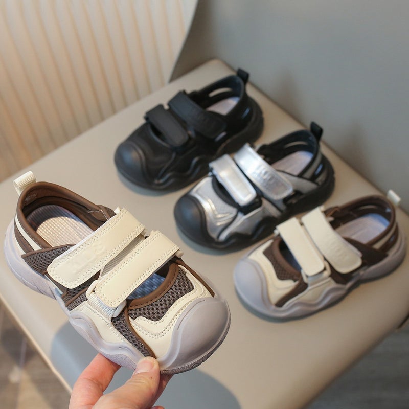 Children'S Sandals 2025 Summer Casual Girl'S Velcro Wading Beach Shoes Boys Toe Outdoor Sports Sandals - Image 2