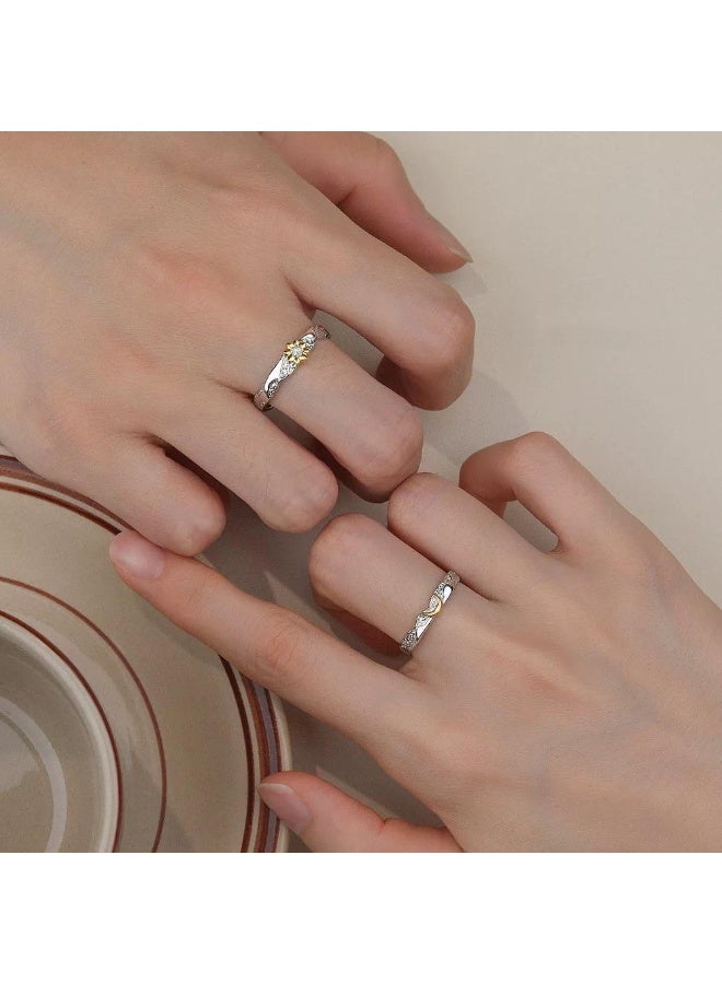 سيمهو زوج من خواتم الشمس والقمر البسيطة الشخصية - Image 1