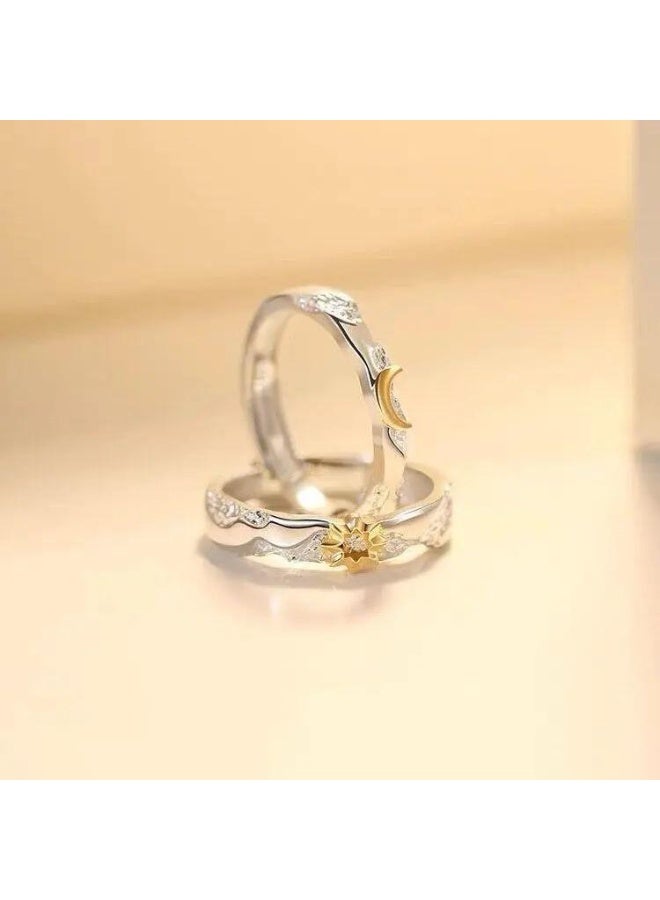 سيمهو زوج من خواتم الشمس والقمر البسيطة الشخصية - Image 4