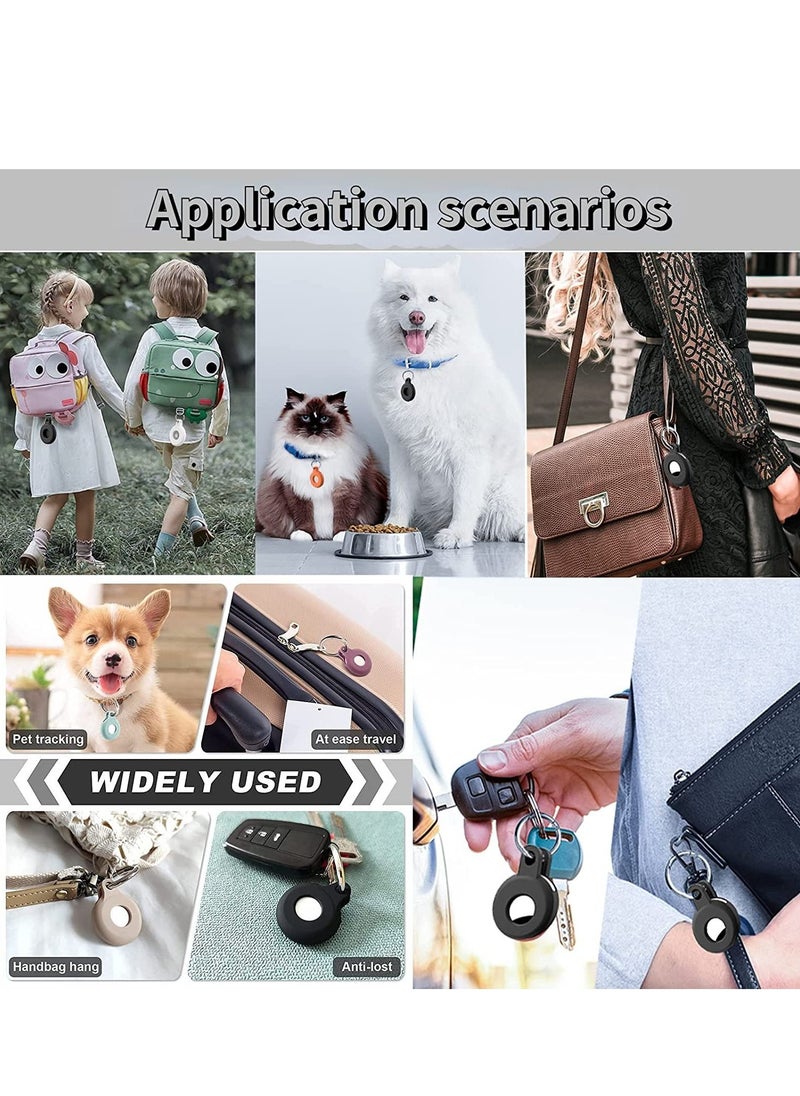 Excefore Case for Apple AirTags Keychain, Air Tag Holder Tracker/Key Ring Cases/Protective Cover Loop Silicone, Finder Items Luggage Dogs Cat Pet Collar Backpackse  - Image 2