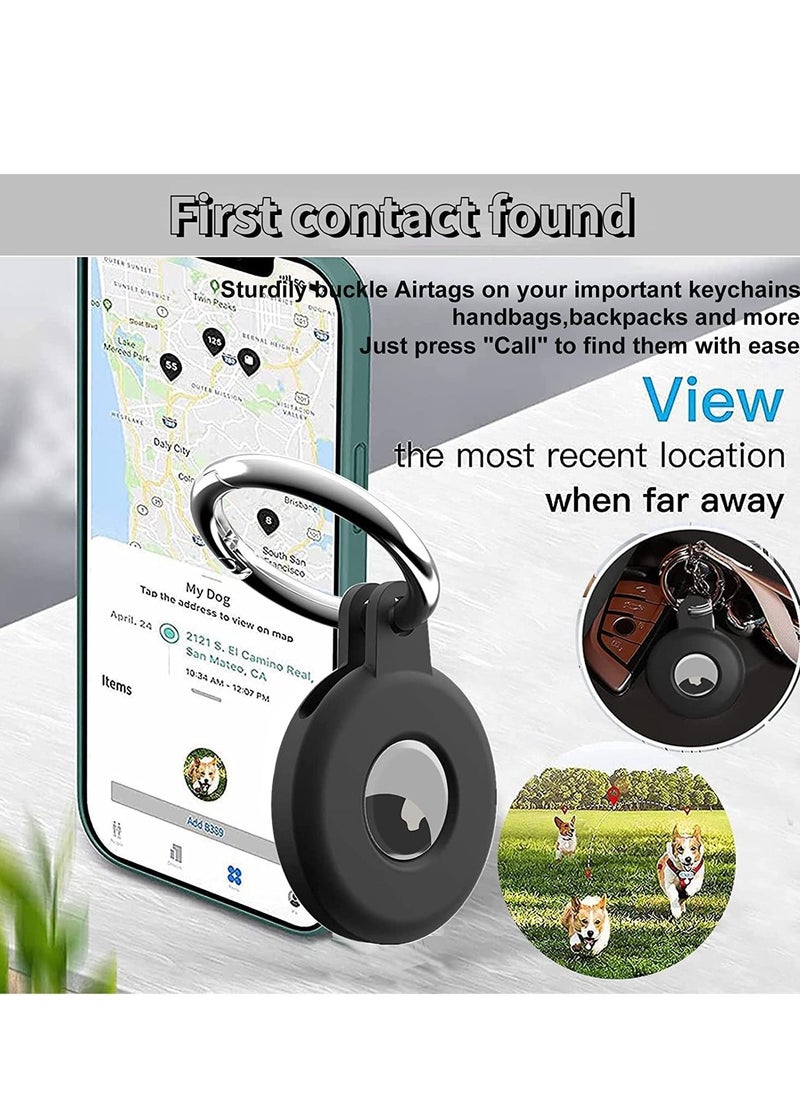 Excefore Case for Apple AirTags Keychain, Air Tag Holder Tracker/Key Ring Cases/Protective Cover Loop Silicone, Finder Items Luggage Dogs Cat Pet Collar Backpackse  - Image 3