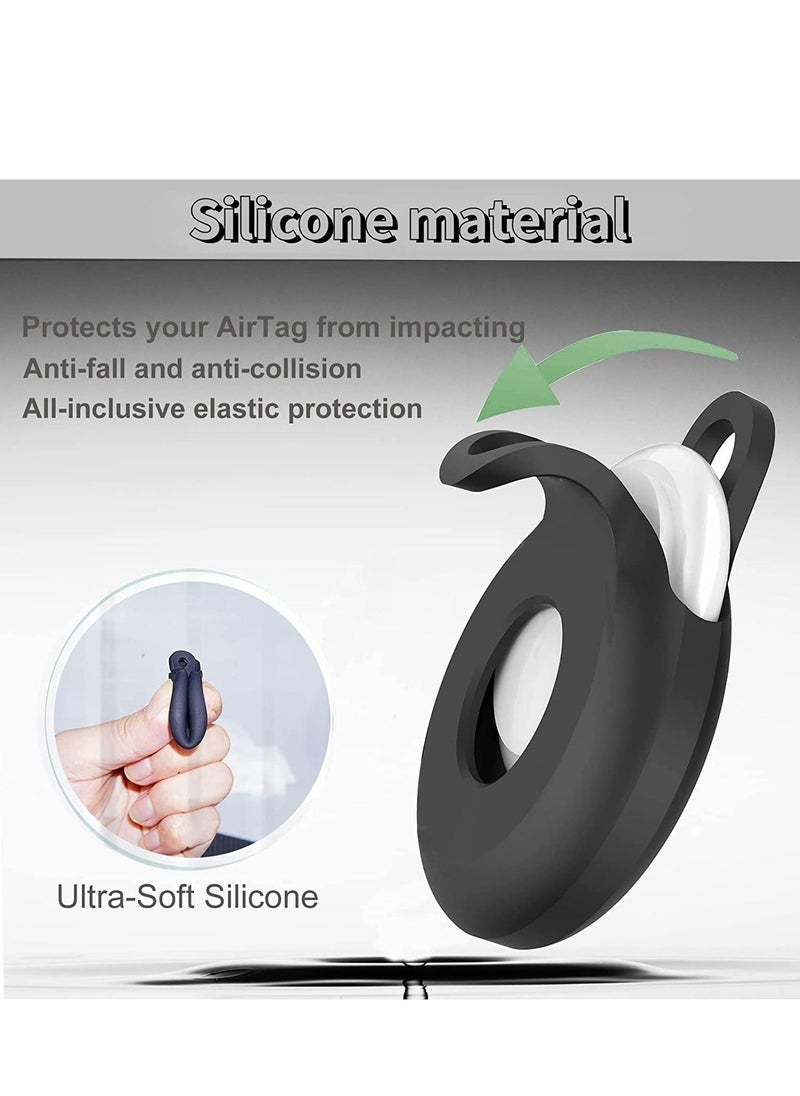 Excefore Case for Apple AirTags Keychain, Air Tag Holder Tracker/Key Ring Cases/Protective Cover Loop Silicone, Finder Items Luggage Dogs Cat Pet Collar Backpackse  - Image 5