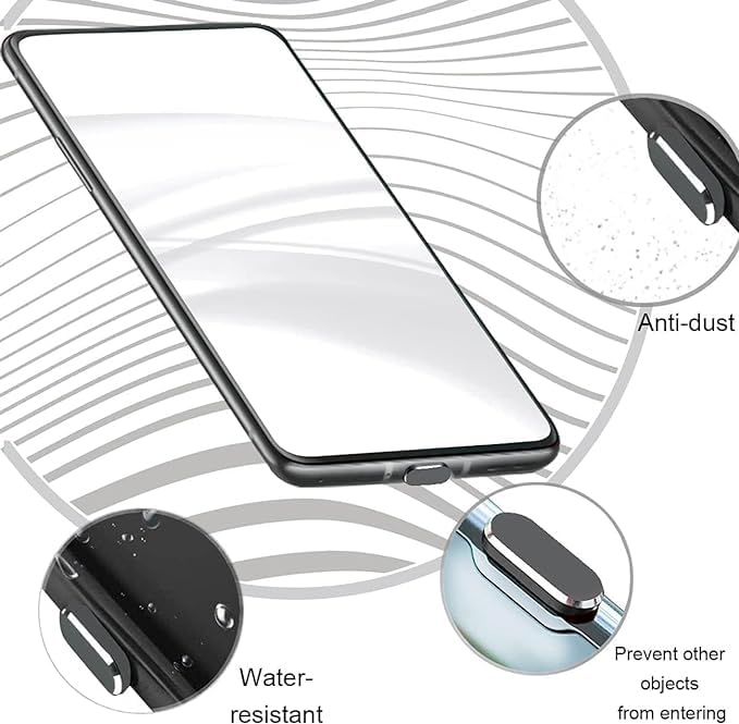 Enclave غطاء حماية من الغبار USB C إنكلايف، غطاء مضاد للغبار لمنافذ الشحن من نوع C مع فرشاة تنظيف لجميع أجهزة USB C. (عبوة من 2) (رمادي) - Image 3
