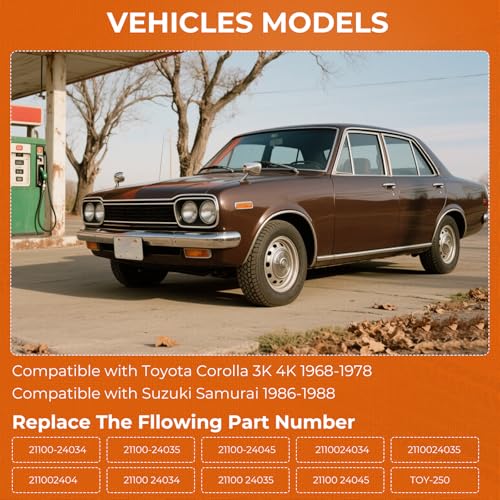 BHB 2 Barrel Carburetor Compatible with Toyota Corolla 3K 4K 19681978 Suzuki Samurai 19861988 2bbl Carb Replace 2110024034 2110024035 Manual Choke - Image 3