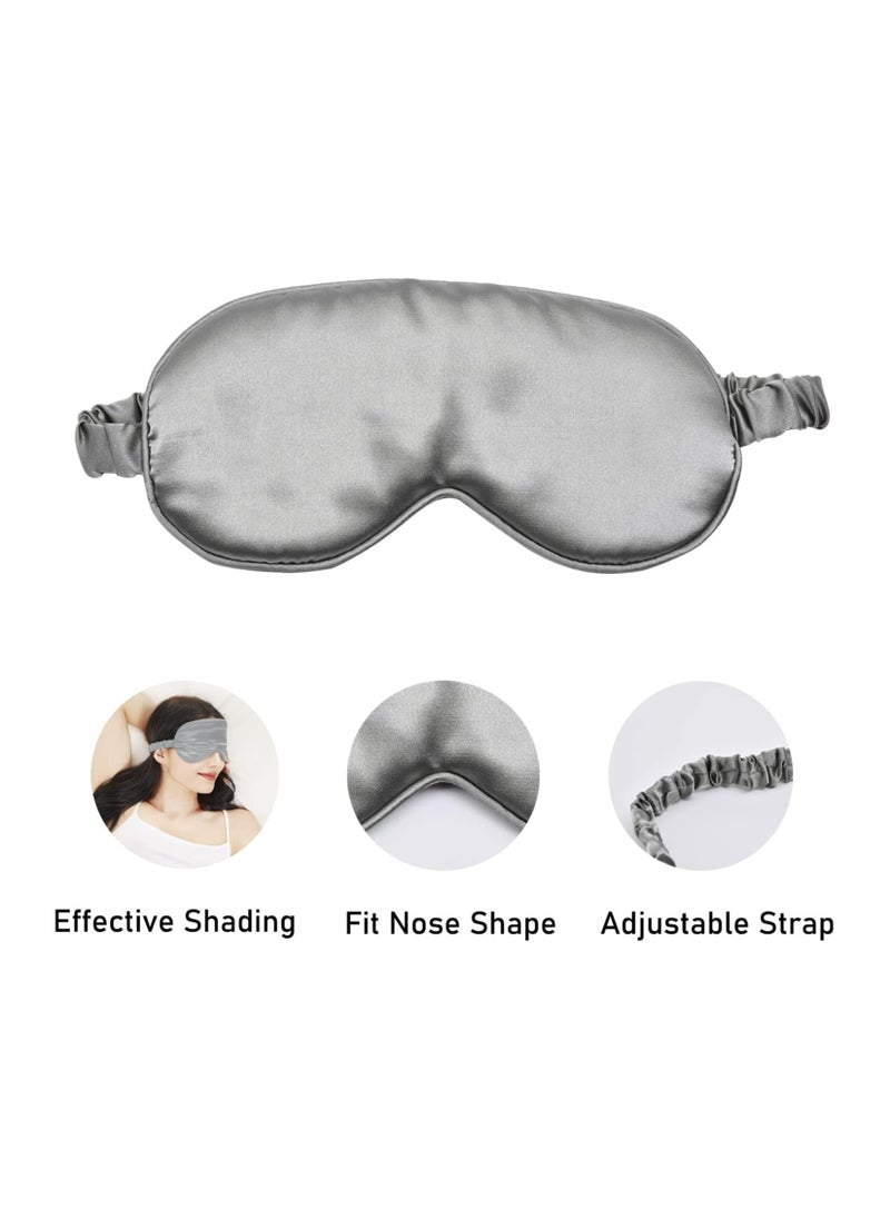 General - 4 PCS Soft Silk Sleep Eye Mask with Adjustable Strap, Comfortable Organic Mulberry Silk Blindfold, Blocks Light Reduces Puffy Eye-Mask - Image 1