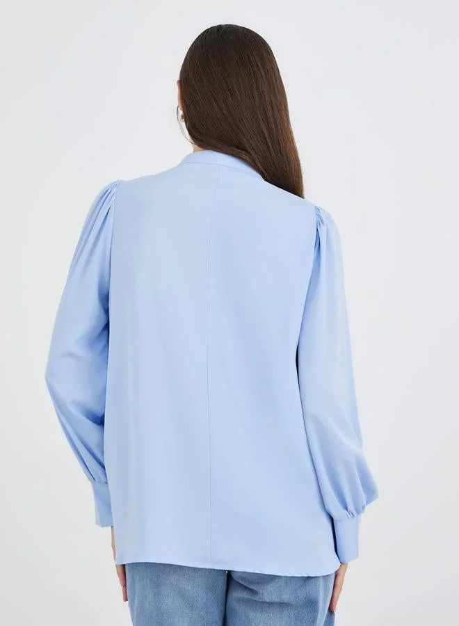 Take Two Take Two Flowers Lace Detail Balloon Sleeve Shirt