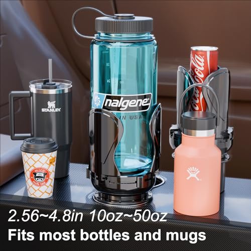 Zeyitian 2Pack Car Cup Holder Expander, Cup Holder Extender Adapter with Expandable Arm and Adjustable Base, Compatible with Yeti Ramblers, Hydro Flasks，Stanley, Owala Most Coffee Mugs Bottles & Cups - Image 5