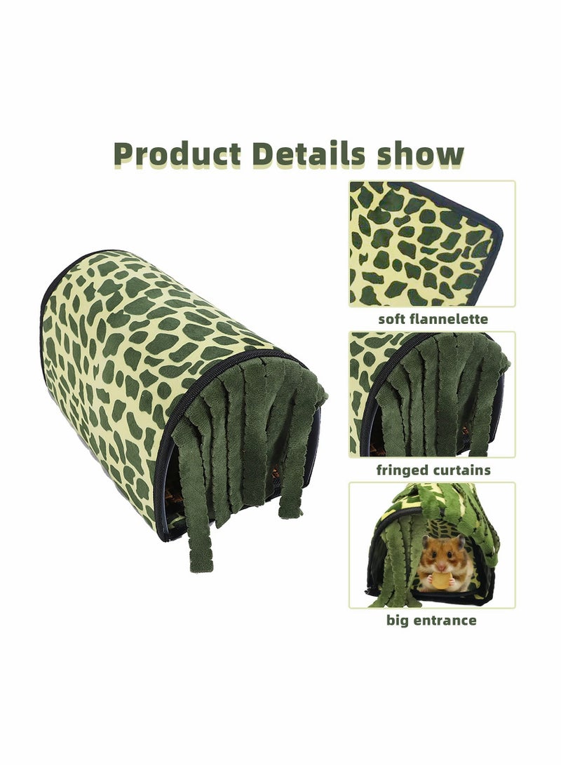 SOLARAE Guinea Pig Hideout Tunnel Toy Accessories Small Animal Tunnel For Guinea Pigs, Hedgehogs, Rats And Pygmy Rabbits With Fleece Forest Curtains And Removable Pads - Image 2