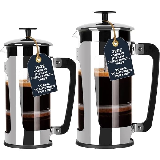 إسبرو مكبس قهوة P518 أونصة إبريق زجاجي وقفص من الفولاذ المقاوم للصدأ - Image 5