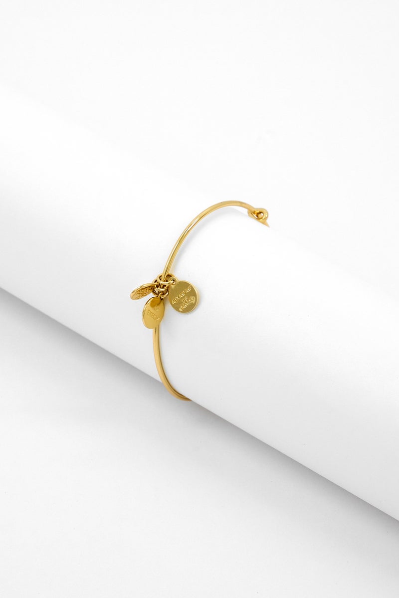 ALEX AND ANI Women Gold-Tone Stepmom Charm Bangle Bracelet, Gold  - Image 3