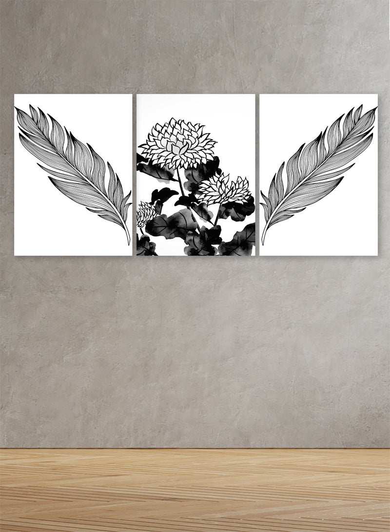 ماركتنا طقم من ثلاث لوحات كانفس على إطار خشبي بتصميم عصري - Image 1