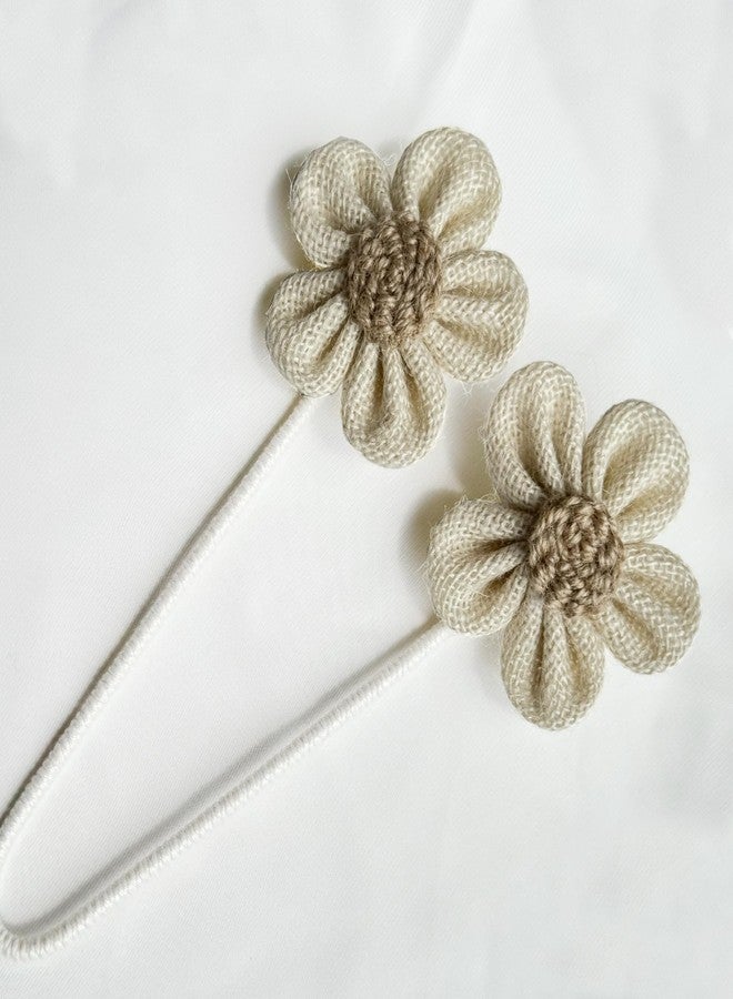 warmtone Curtain Tie Backs for Curtain Drapes, Boho Decor Holdback Farmhouse TieBacks for Blackout/Sheer Curtains, Jute Rope with Flower, Natural Decor Shabby Chic Drapery Holder, Pack-2 - Image 5