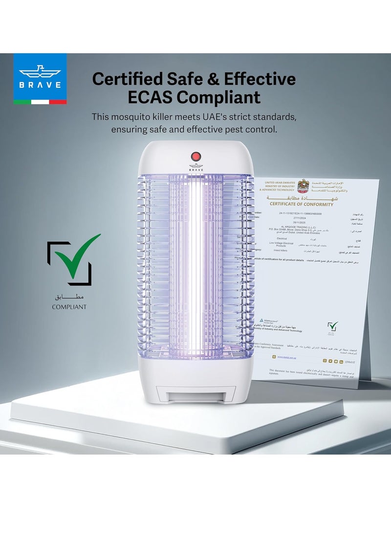 Brave Electric Insect Killer Bug Zapper 10W UV Lamp (1800V) | Powerful Mosquito & Flying Insect Trap | Silent and Safe Pest Control for Indoor & Outdoor Use | Home, Kitchen, Bedroom, Patio, Garden, Office, Restaurant & Commercial Spaces | White - Image 2
