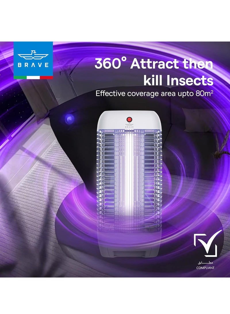 Brave Electric Insect Killer Bug Zapper 10W UV Lamp (1800V) | Powerful Mosquito & Flying Insect Trap | Silent and Safe Pest Control for Indoor & Outdoor Use | Home, Kitchen, Bedroom, Patio, Garden, Office, Restaurant & Commercial Spaces | White - Image 4