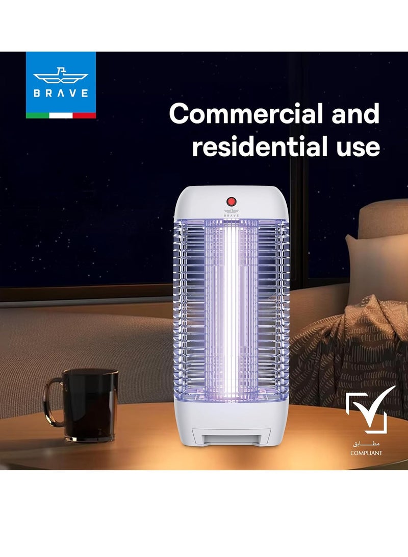 Brave Electric Insect Killer Bug Zapper 10W UV Lamp (1800V) | Powerful Mosquito & Flying Insect Trap | Silent and Safe Pest Control for Indoor & Outdoor Use | Home, Kitchen, Bedroom, Patio, Garden, Office, Restaurant & Commercial Spaces | White - Image 5
