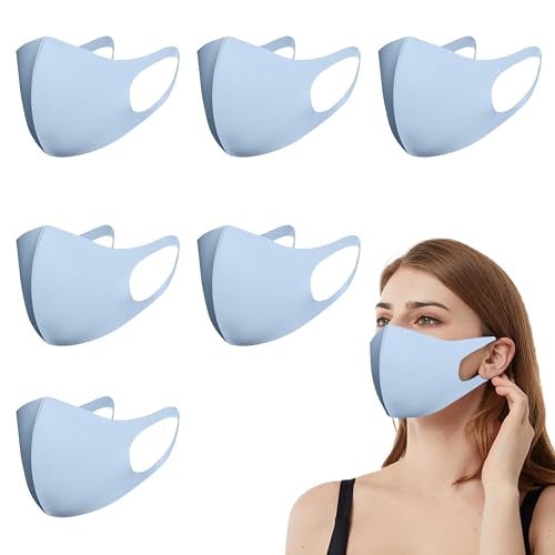 Yugan Anti Pollution Reusable and Washable Face Mask for Adult, Unisex, Soft Breathable Oxford Fabric (Blue - 6 Pcs - Adult) - Image 1