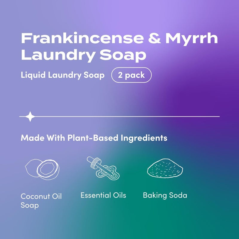 ZUM Indigo Wild Zum Clean Laundry Soap - Plant-Based Liquid Laundry Soap - Contains Baking Soda, Essential Oils & Saponified Coconut Oil - Frankincense & Myrrh Scent - 64 fl oz (2 Pack) - Image 2