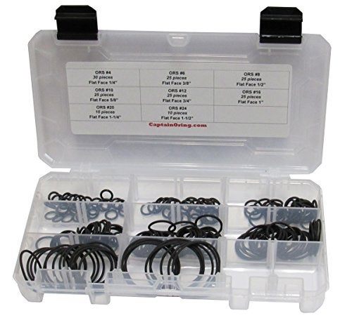 Captain O-Ring ORS/ORFS (for Flat Face Fittings) Hydraulic O-Ring Seal Kit (Viton/FKM 90-180 Piece Kit) - Image 2