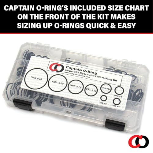 Captain O-Ring ORS/ORFS (for Flat Face Fittings) Hydraulic O-Ring Seal Kit (Viton/FKM 90-180 Piece Kit) - Image 3