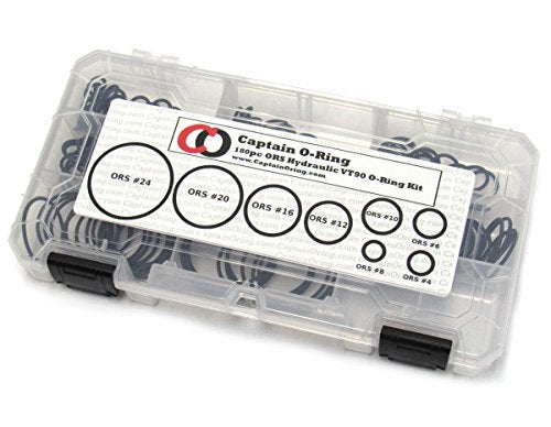 Captain O-Ring ORS/ORFS (for Flat Face Fittings) Hydraulic O-Ring Seal Kit (Viton/FKM 90-180 Piece Kit) - Image 1