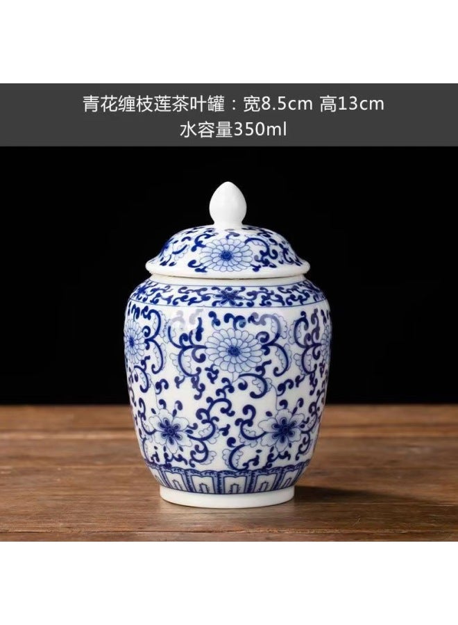 Blue And White Tea Cans Chinese Ceramic Sealed Cans Household Storage Cans Storage Pu'er General Cans Safe Packaging