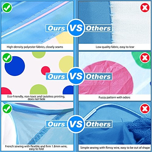 EocuSun Kids Ball Pit Large Pop Up Toddler Ball Pits Tent for Toddlers Girls Boys for Indoor Outdoor Baby Playpen w/Zipper Storage Bag, Balls Not Included (Blue) - Image 2
