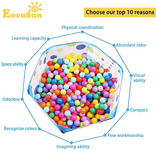 EocuSun Kids Ball Pit Large Pop Up Toddler Ball Pits Tent for Toddlers Girls Boys for Indoor Outdoor Baby Playpen w/Zipper Storage Bag, Balls Not Included (Blue) - Image 3