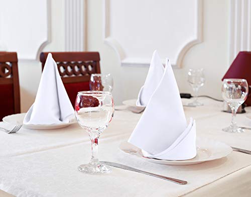 Utopia Kitchen White Cloth Napkins [12 Pack, 18x18 Inch] Absorbent Cotton Blend Washable and Reusable for Dinner, Restaurant, Lunch, Wedding and Hotel - Image 2