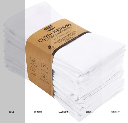 Utopia Kitchen White Cloth Napkins [12 Pack, 18x18 Inch] Absorbent Cotton Blend Washable and Reusable for Dinner, Restaurant, Lunch, Wedding and Hotel - Image 5