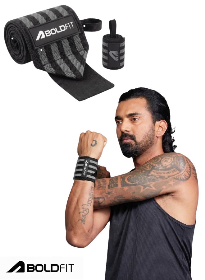 Boldfit Wrist Support Wrap for Gym & Workout – Adjustable Wrist Band for Men & Women, Fitness Training, Weightlifting & Strength Exercises - Image 1