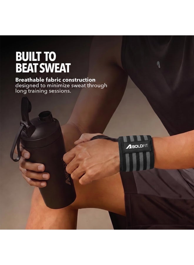 Boldfit Wrist Support Wrap for Gym & Workout – Adjustable Wrist Band for Men & Women, Fitness Training, Weightlifting & Strength Exercises - Image 3