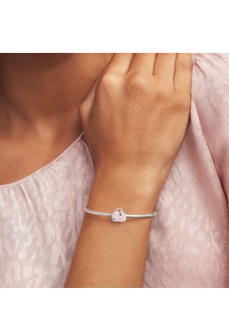 Pandora Violet ميدالية حقيبة سفر باندورا وردية - مصنوعة من الفضة الاسترلينية والمينا  - Image 3