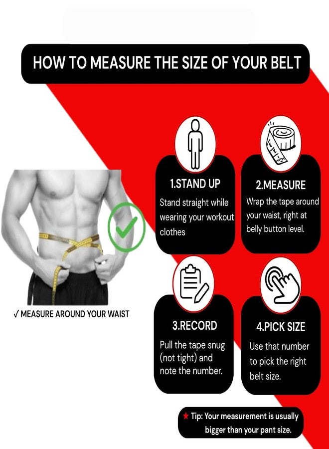 Aurion Gym Belt for Weight Lifting Super Black with Adjustable Double Pronged Buckle for Men and Women Deadlift Belt with Lower Back Support & 4mm EVA Padding for Optimal Back and Core Support (L/XL) - Image 4