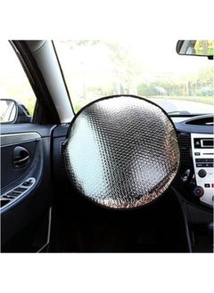 ShebSheb Car Steering Wheel Sun Shade Cover, Thickened Aluminum Foil Full Coverage Steering Wheel Cover, Sun Block Anti-Heat Steering Wheel Protector for Car Truck SUV Vang Wheel Covers  - Image 1