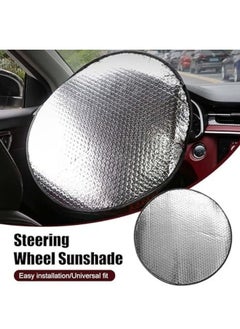 ShebSheb Car Steering Wheel Sun Shade Cover, Thickened Aluminum Foil Full Coverage Steering Wheel Cover, Sun Block Anti-Heat Steering Wheel Protector for Car Truck SUV Vang Wheel Covers  - Image 4
