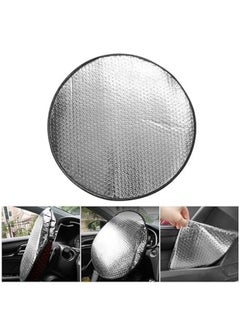 ShebSheb Car Steering Wheel Sun Shade Cover, Thickened Aluminum Foil Full Coverage Steering Wheel Cover, Sun Block Anti-Heat Steering Wheel Protector for Car Truck SUV Vang Wheel Covers  - Image 5