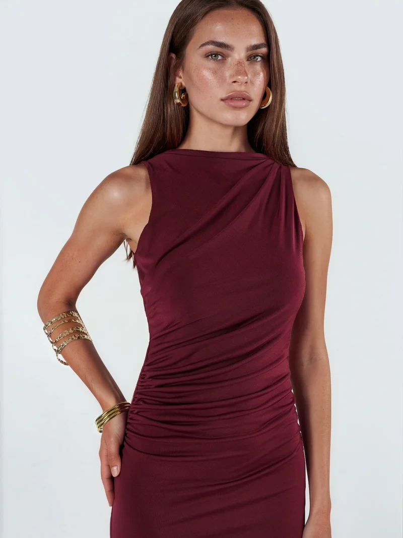 هيكاب Ruched Detail Bodycon Maxi Dress