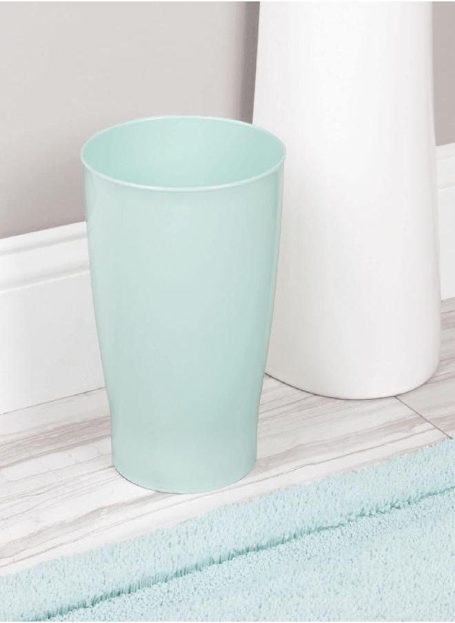 mDesign - mDesign Round Plastic Bathroom Garbage Can, 1.25 Gallon Wastebasket, Garbage Bin, Trash Can for Bathroom, Bedroom, and Kids Room - Small Bathroom Trash Can - Fyfe Collection - Mint Green - Image 1