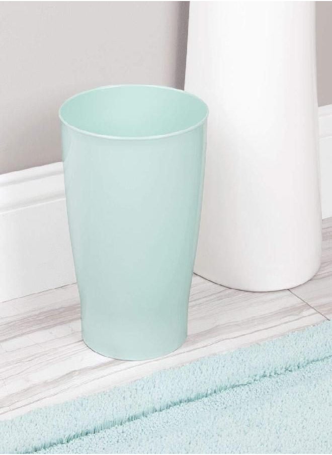 mDesign - mDesign Round Plastic Bathroom Garbage Can, 1.25 Gallon Wastebasket, Garbage Bin, Trash Can for Bathroom, Bedroom, and Kids Room - Small Bathroom Trash Can - Fyfe Collection - Mint Green - Image 1
