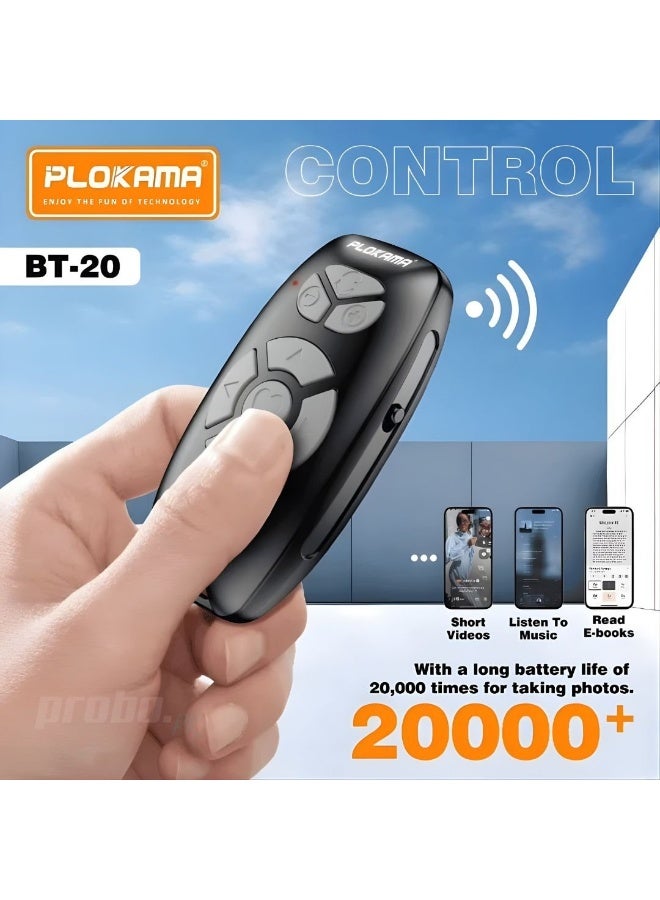 Plokama BT-20 10M Range Bluetooth Remote Control for Smartphones Wireless With Camera Shutter, Video Control, Media Navigation Portable Remote for Android & iOS Devices - Image 5