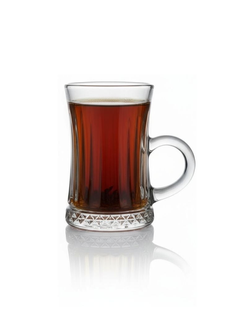 بريميم كوب شاي تركي كلاسيكي – قطعة واحدة بقاعدة سميكة ومقبض جانبي للتقديم الأصيل - Image 2