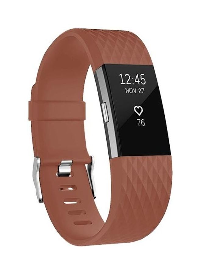 NIBEMINENT Diamond Pattern Adjustable Sport Wrist Strap for FITBIT Charge 2 Gold - Image 1