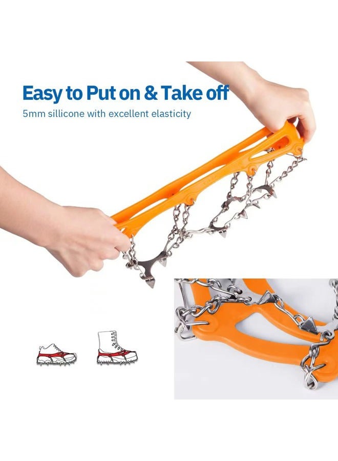 Giggleway Ice Cleats for Kids, Crampons for Hiking Boots & Shoes, Stainless Steel Anti-Slip Traction Cleats, Snow Grips for Fishing, Walking, Hiking & Climbing, Toys for Boys & Girls - Image 3
