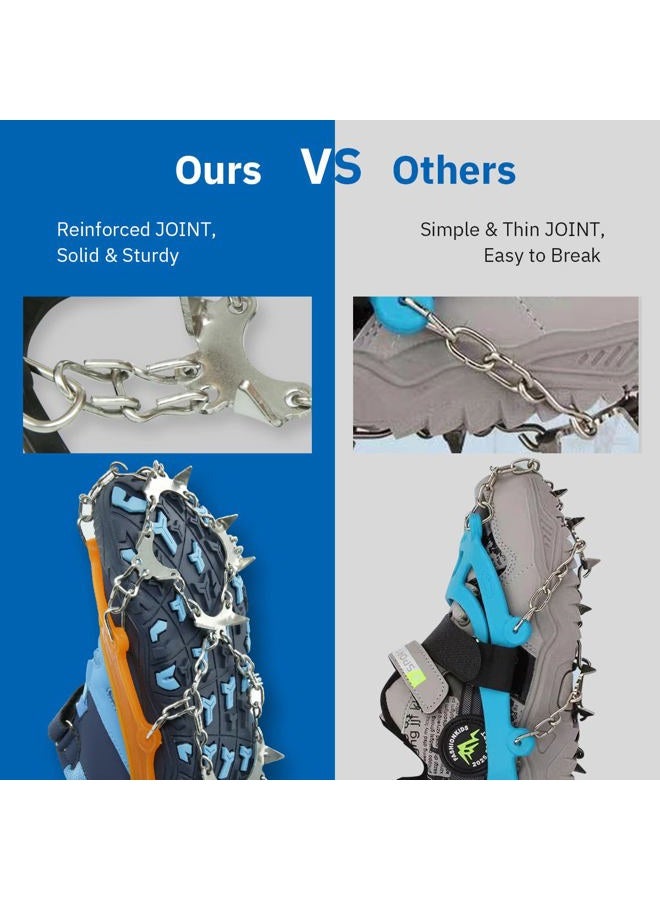 Giggleway Ice Cleats for Kids, Crampons for Hiking Boots & Shoes, Stainless Steel Anti-Slip Traction Cleats, Snow Grips for Fishing, Walking, Hiking & Climbing, Toys for Boys & Girls - Image 4