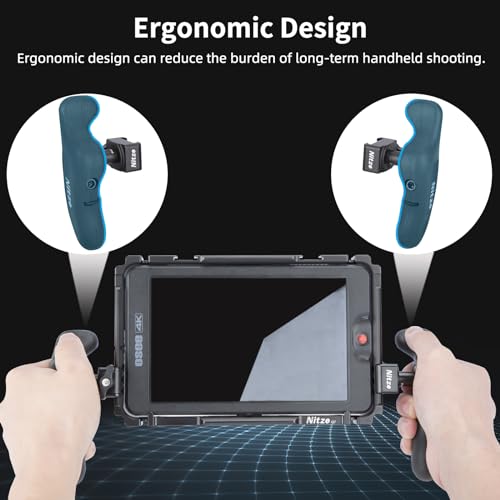 Nitze Side Handle Kit with NATO Clamp, 360° Adjustable NATO Side Handles for Smartphone/iPad/Monitor/Camera Cages - PA32C - Image 2
